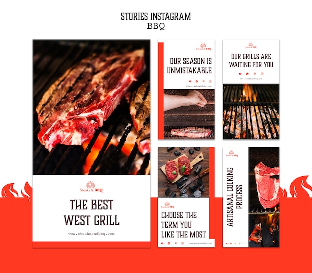 바베큐와 Instagram 이야기 템플릿