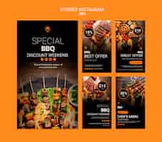 Free PSD instagram stories template with bbq