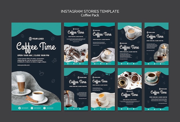 Шаблон Instagram истории с кофе