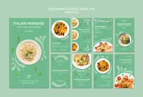 Free PSD instagram stories template with italian food