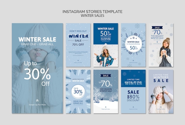 Instagram stories template with sale