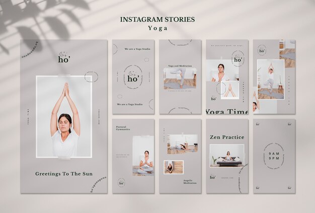 Instagram stories template with yoga