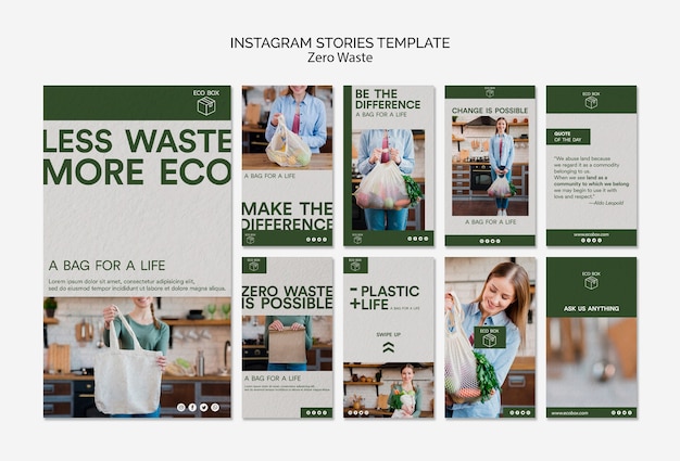 Free PSD instagram stories template with zero waste