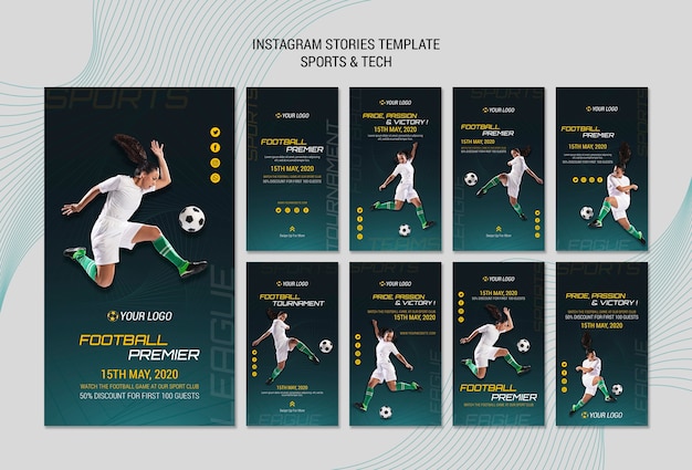 Instagram stories theme with sport and tech