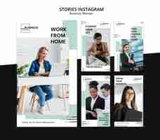 Free PSD instagram stories with business woman concept