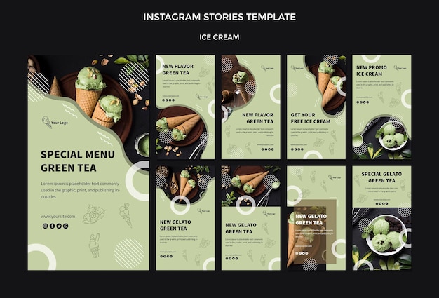 Free PSD instagram stories with ice cream