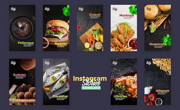 無料PSD レストランのinstagramストーリーテンプレート