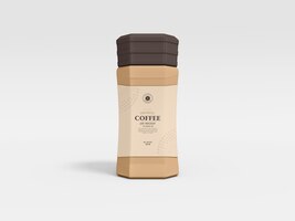 Instant coffee jar packaging mockup