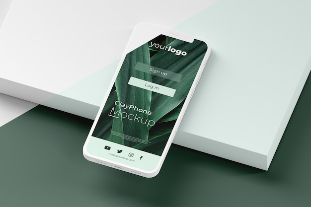 Interface mock-up on phone display