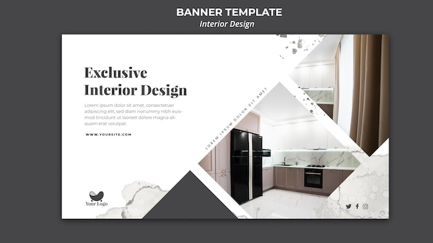 PSD gratuito modello di banner pubblicitario di interior design