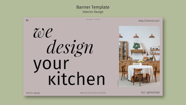 PSD gratuito modello di progettazione di banner di interior design