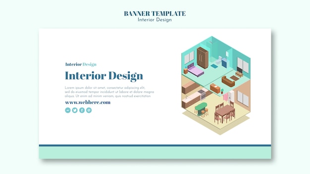 PSD gratuito modello di banner di interior design