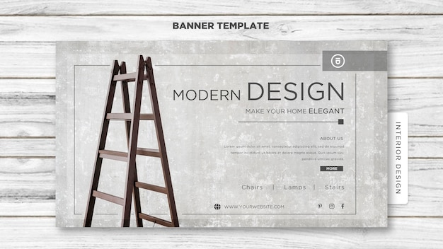 Modello di banner di interior design