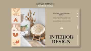 PSD gratuito modello di banner di interior design