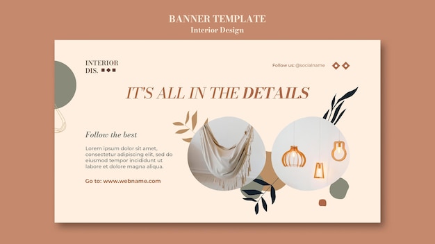 Interior design banner template