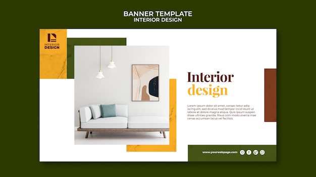 Interior design banner template