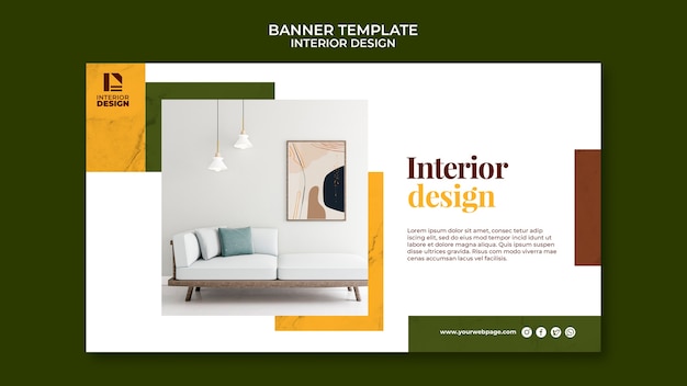 PSD gratuito modello della bandiera di interior design