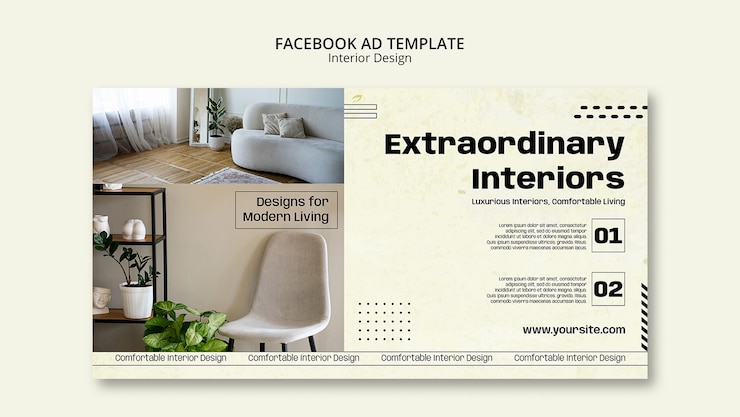 Free PSD interior design  facebook template