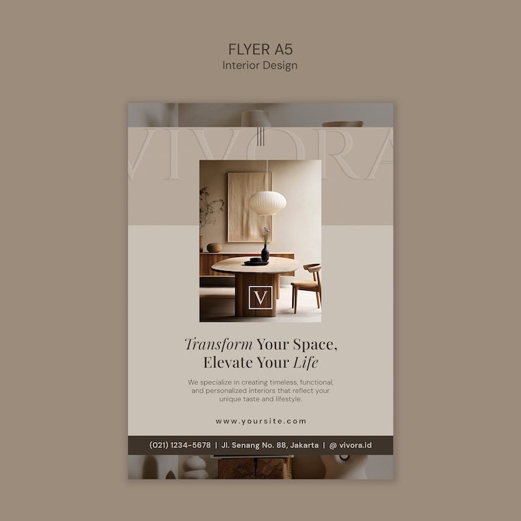 Free PSD interior design flyer for home decor and lifestyle