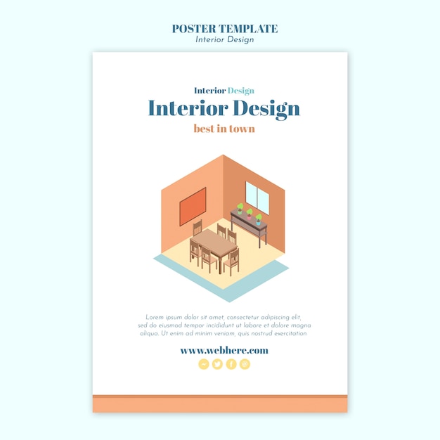 Interior design flyer template