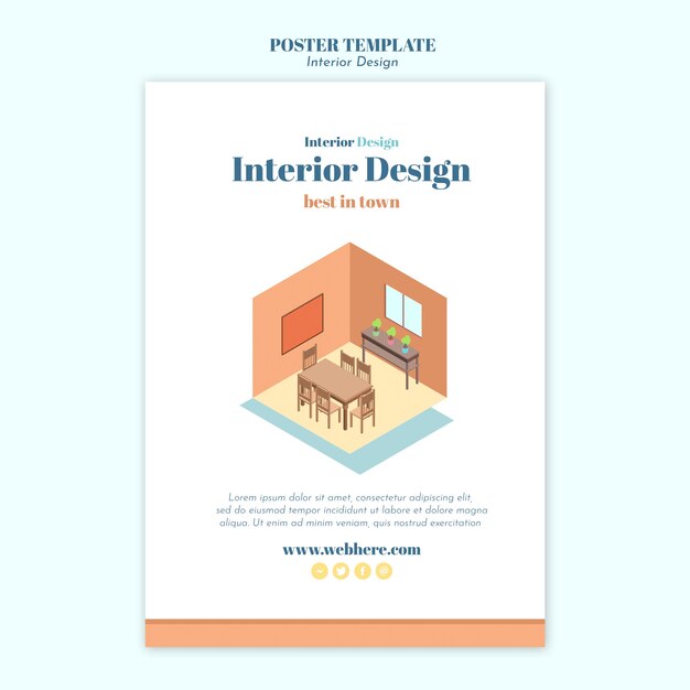 Interior design flyer template