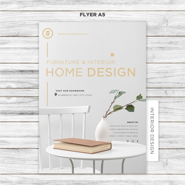 Free PSD interior design flyer template