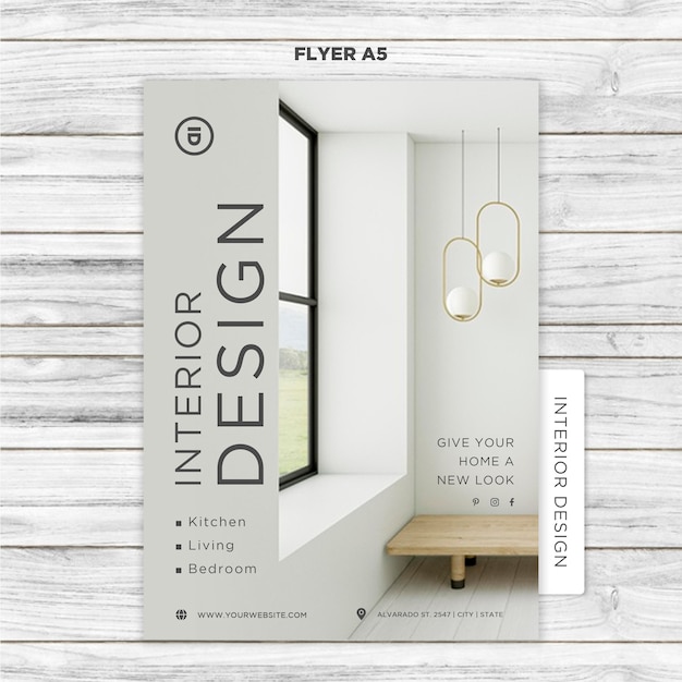 Free PSD interior design flyer template