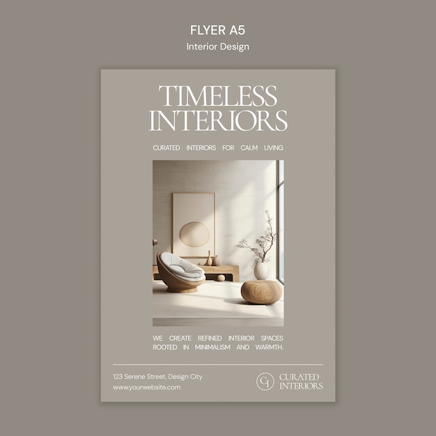 Interior design flyer template