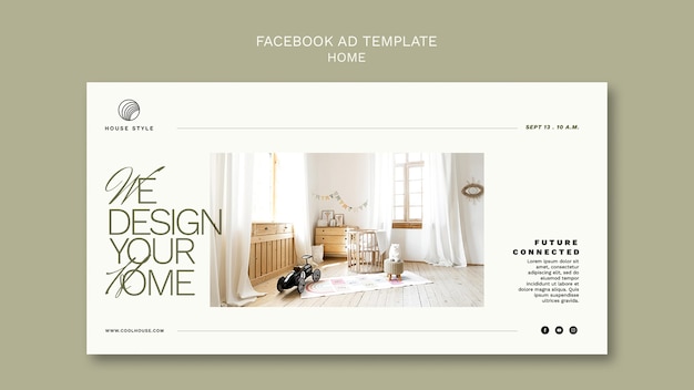 Interior design and home style social media promo template