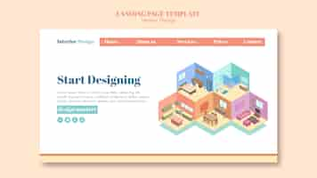 Free PSD interior design landing page template