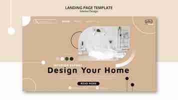 無料PSD インテリアデザインのランディングページテンプレート