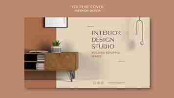 Free PSD interior design landing page template