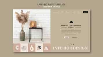 Free PSD interior design landing page