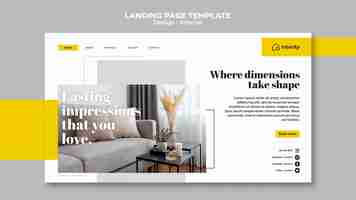 無料PSD インテリアデザインのランディングページ