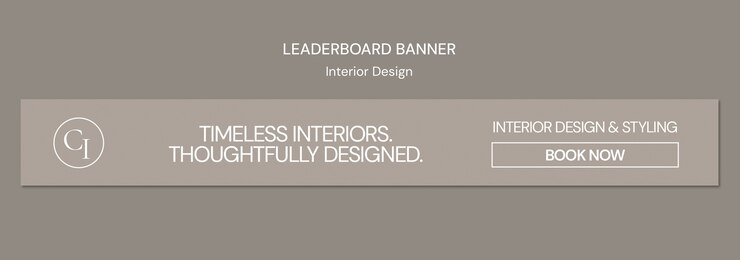 Free PSD interior design leaderboard banner for advertising
