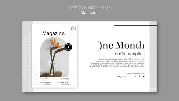 インテリアデザイン雑誌ソーシャルメディアプロモーションテンプレート