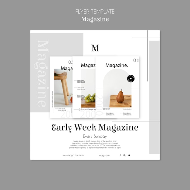 Free PSD interior design magazine square flyer template