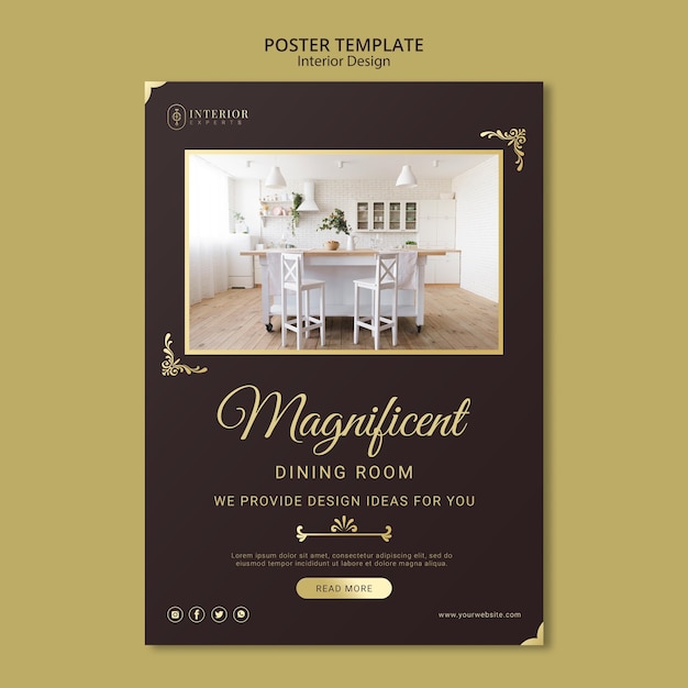 PSD gratuito design del poster di interior design