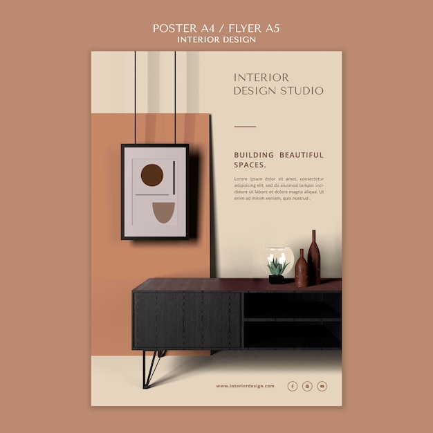 Free PSD interior design poster flyer template