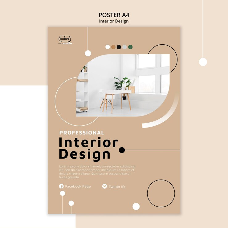 Free PSD interior design poster template