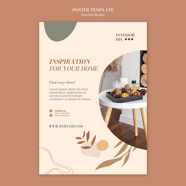 Free PSD interior design poster template