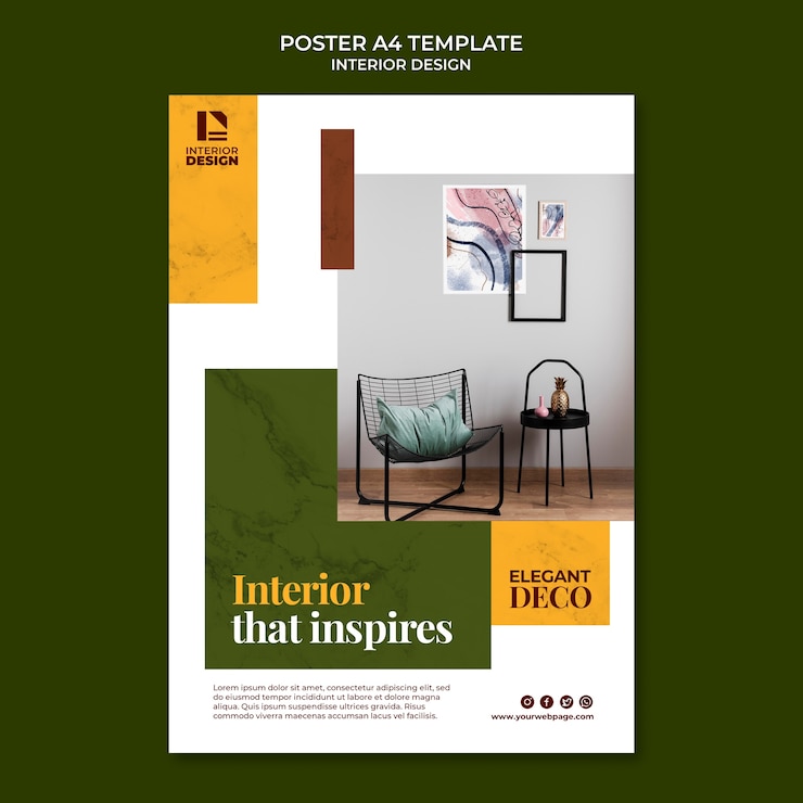 Free PSD interior design poster template