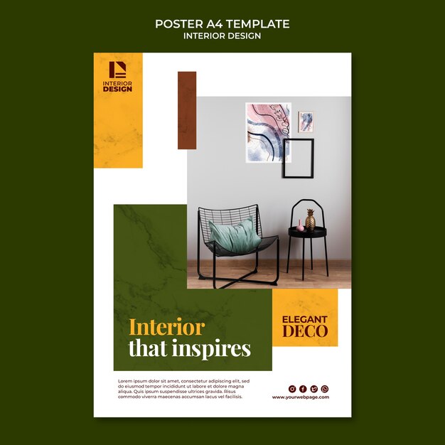 Interior design poster template