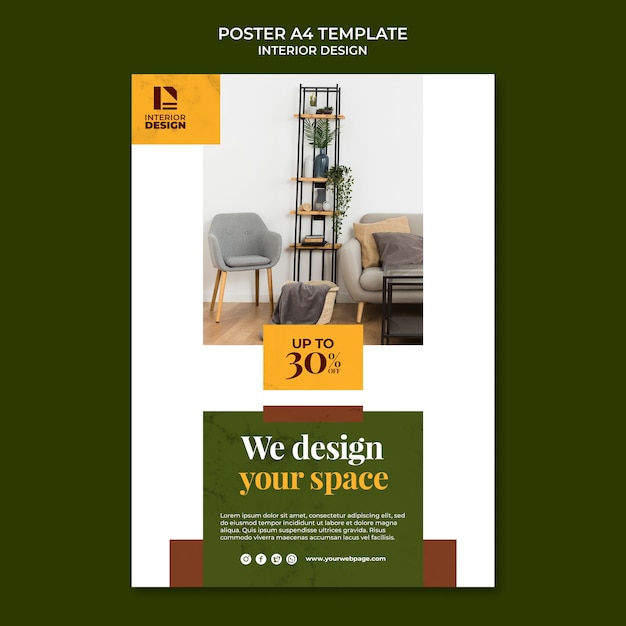 Free PSD interior design poster template