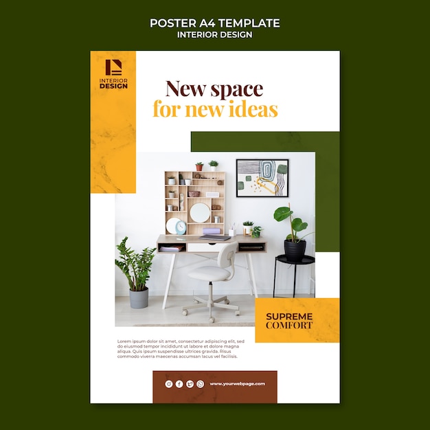 Interior design poster template