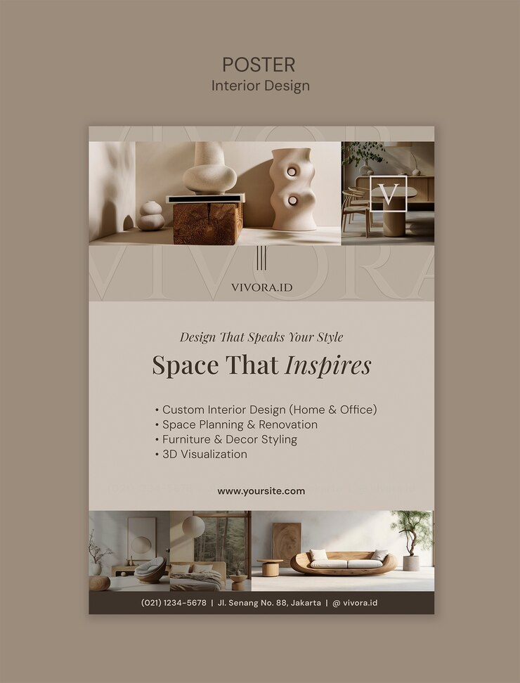 Free PSD interior design poster  template