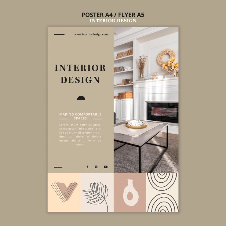 Free PSD interior design print template