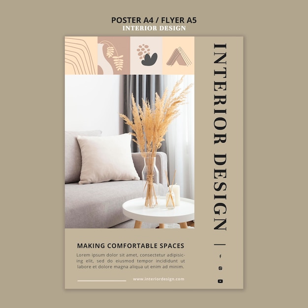 Free PSD interior design print template