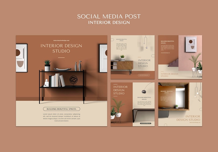 Free PSD interior design social media post template
