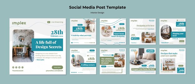 インテリアデザインソーシャルメディアの投稿